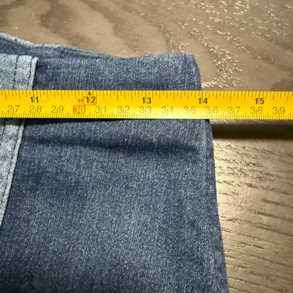 Free‎ People Blue Denim 2 Tone Colorblock Stretch Mini Skirt Size 8